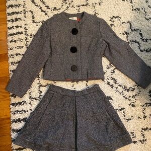 Vogue Paris Original vintage 1960s tweed skirt suit black and white